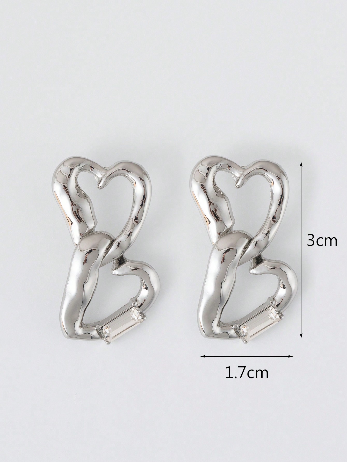 1 Pair Ig Style Simple Style Heart Shape Plating Inlay Alloy Zircon Silver Plated Drop Earrings display picture 5