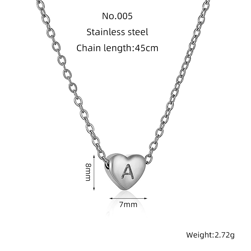 Rostfreier Stahl Einfacher Stil Pendeln Polieren Überzug Inlay Brief Herzform Halskette display picture 6