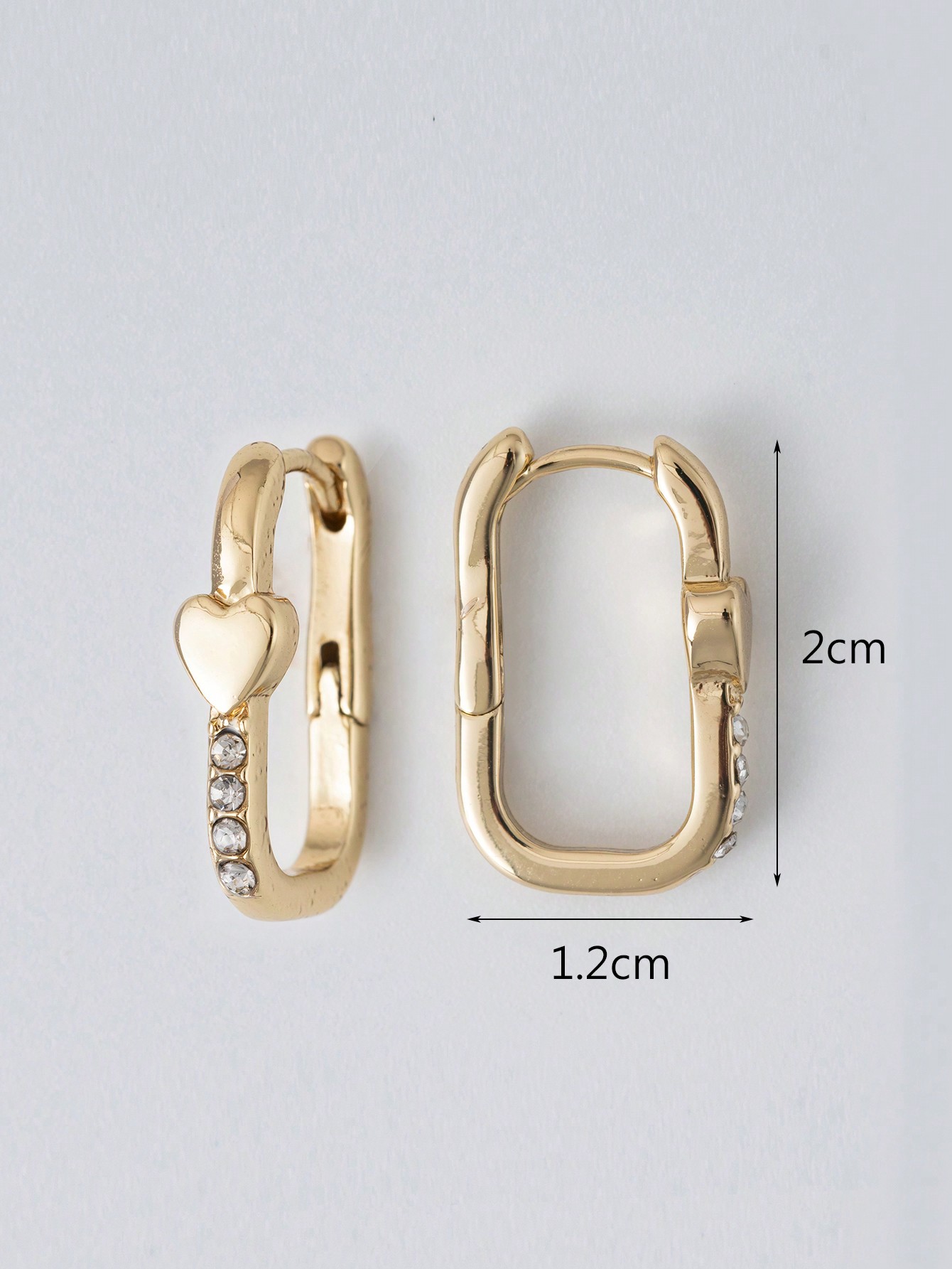 1 Pair Lady Heart Shape Plating Inlay Alloy Zircon Gold Plated Earrings display picture 5