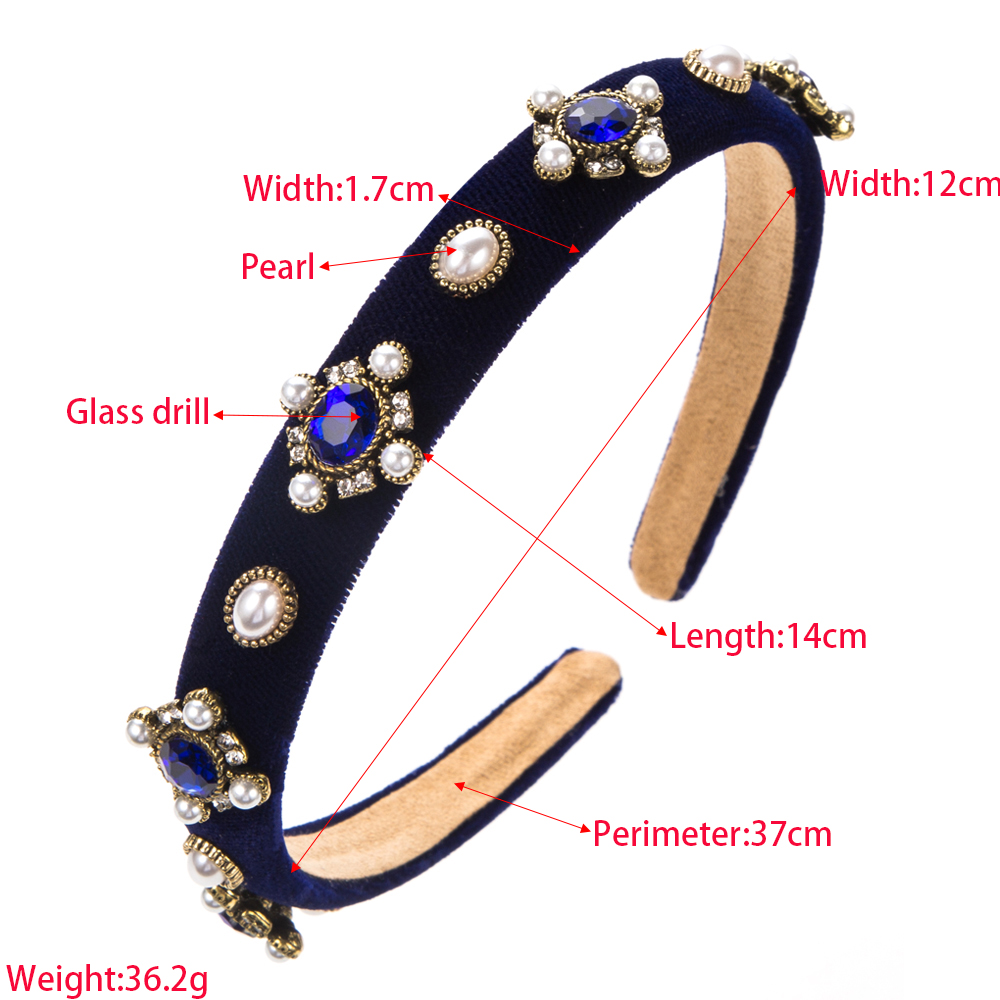 Women's Elegant Oval Cloth Inlay Glass Drill Pearl Hair Band display picture 1