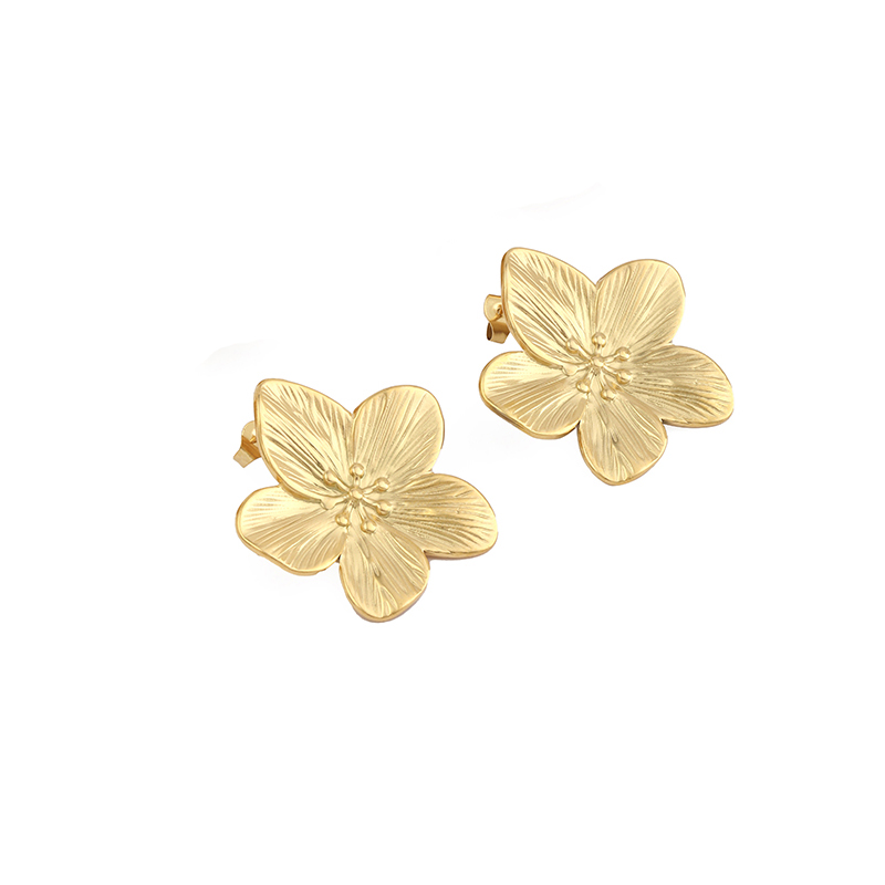 1 Pair IG Style Simple Style C Shape Flower Plating Inlay Stainless Steel Pearl Zircon 18K Gold Plated Drop Earrings Ear Studs display picture 10