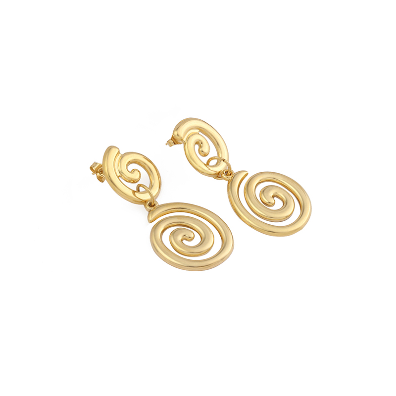 1 Pair IG Style Simple Style C Shape Flower Plating Inlay Stainless Steel Pearl Zircon 18K Gold Plated Drop Earrings Ear Studs display picture 11