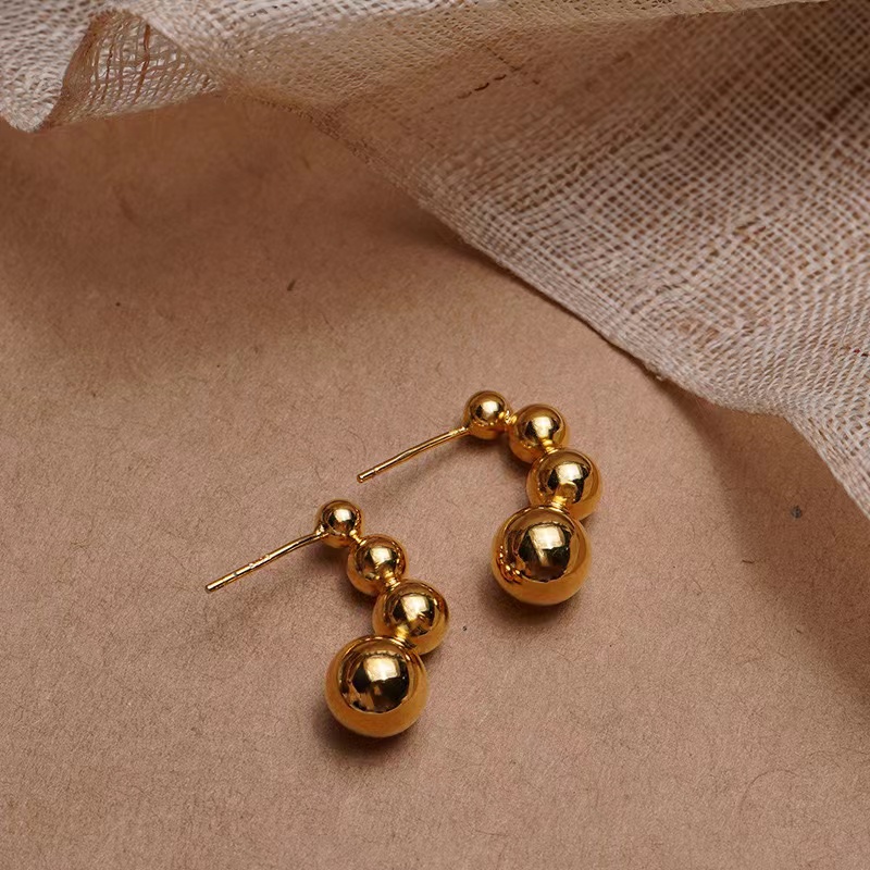 1 Paire Style Simple Rond Placage Alliage Plaqué Or Boucles D'oreilles display picture 3