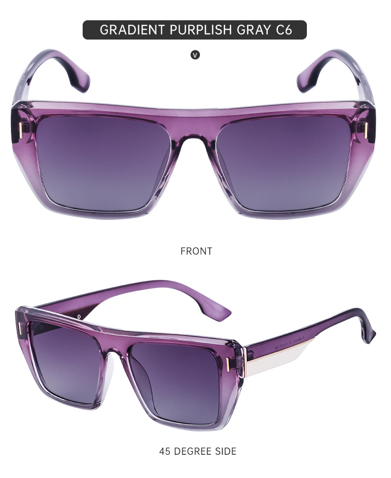 Simple Style Solid Color Pc Square Full Frame Women's Sunglasses display picture 13