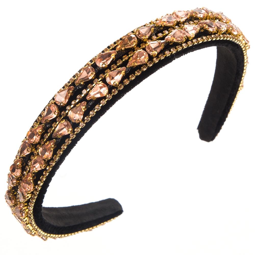 Women's Elegant Luxurious Water Droplets Alloy Cloth Inlay Rhinestones Hair Band display picture 11