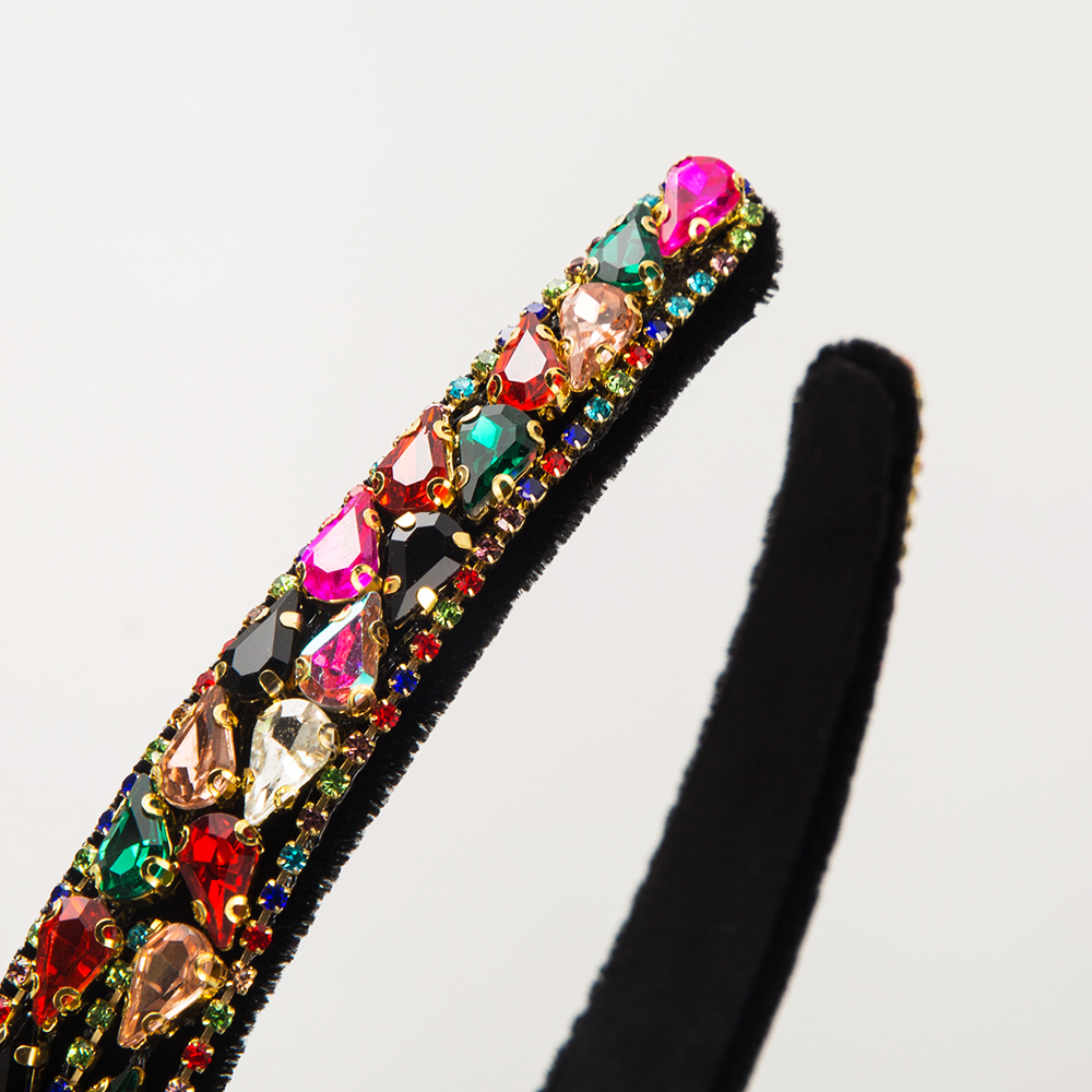 Women's Elegant Luxurious Water Droplets Alloy Cloth Inlay Rhinestones Hair Band display picture 4