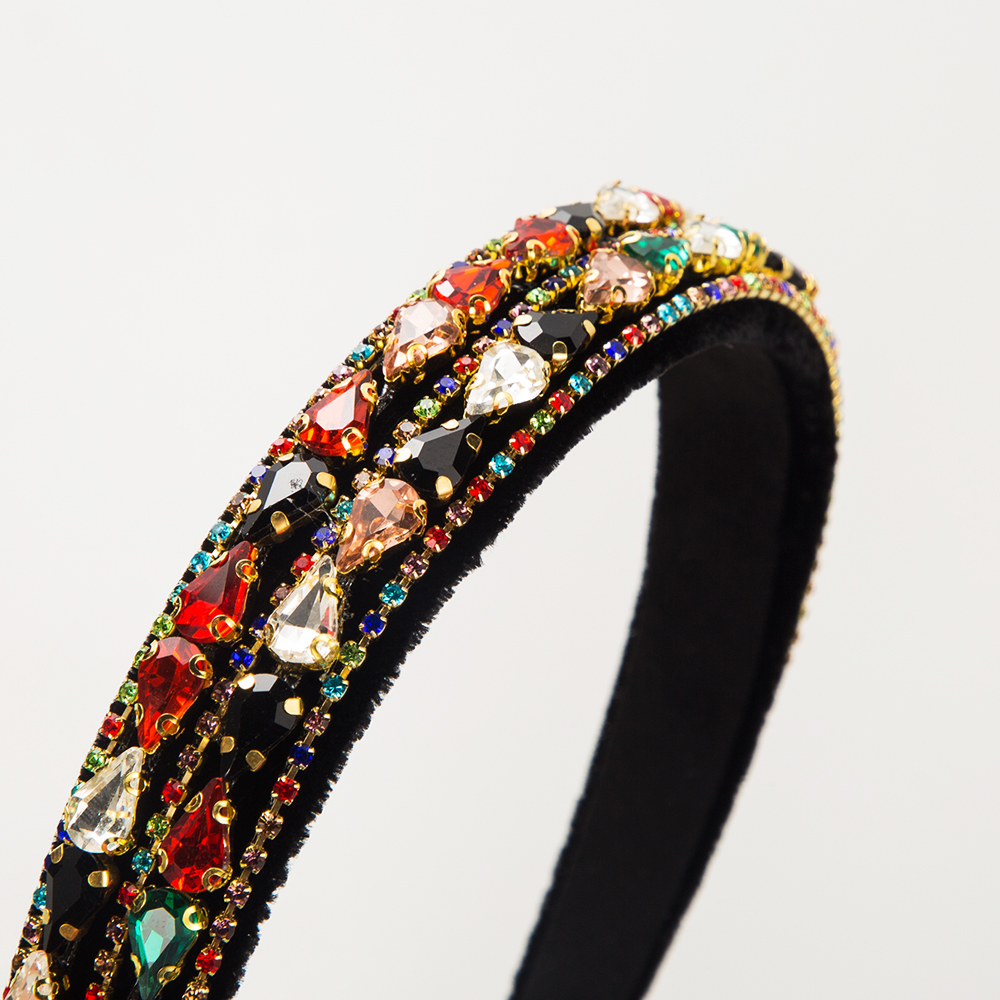 Women's Elegant Luxurious Water Droplets Alloy Cloth Inlay Rhinestones Hair Band display picture 3