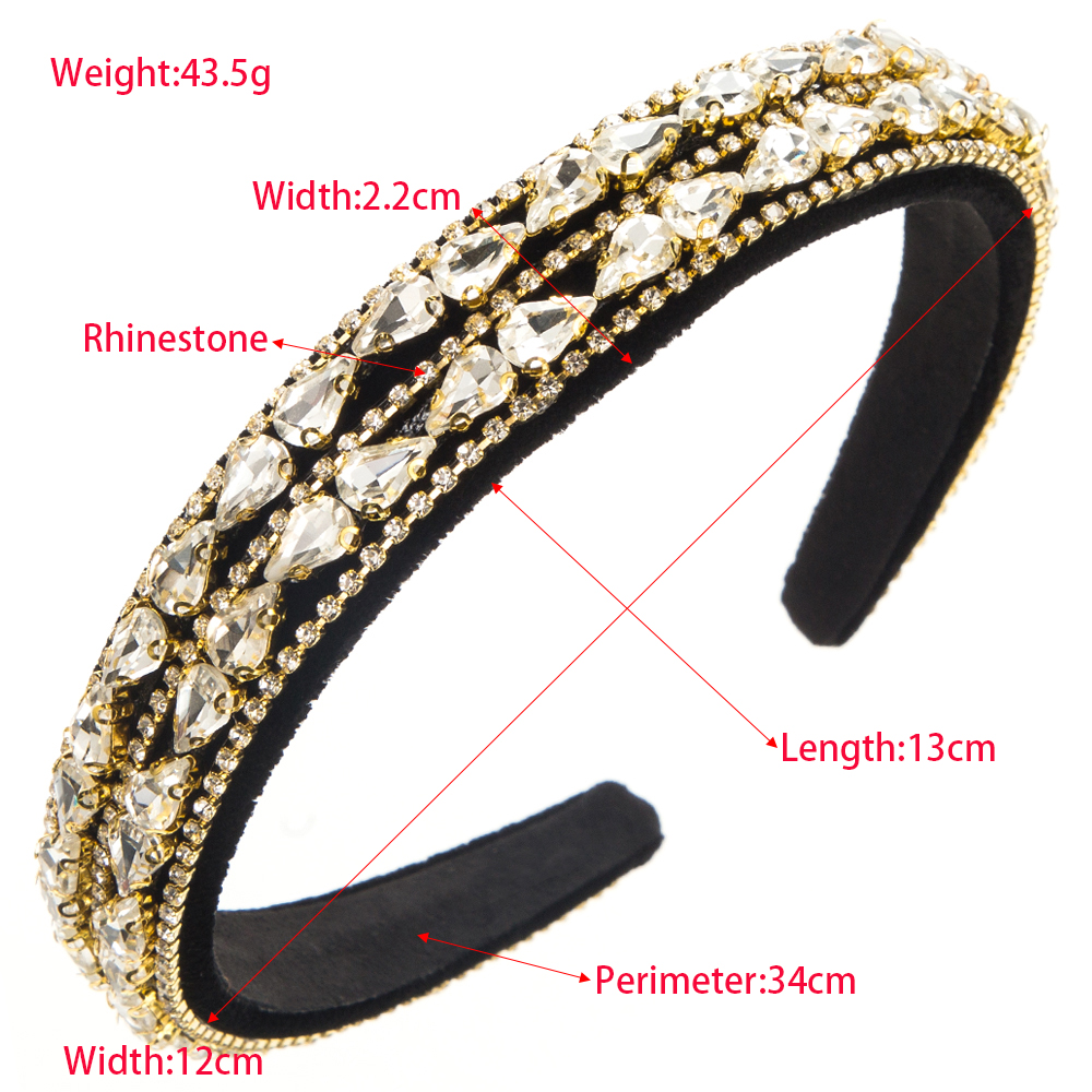 Women's Elegant Luxurious Water Droplets Alloy Cloth Inlay Rhinestones Hair Band display picture 1