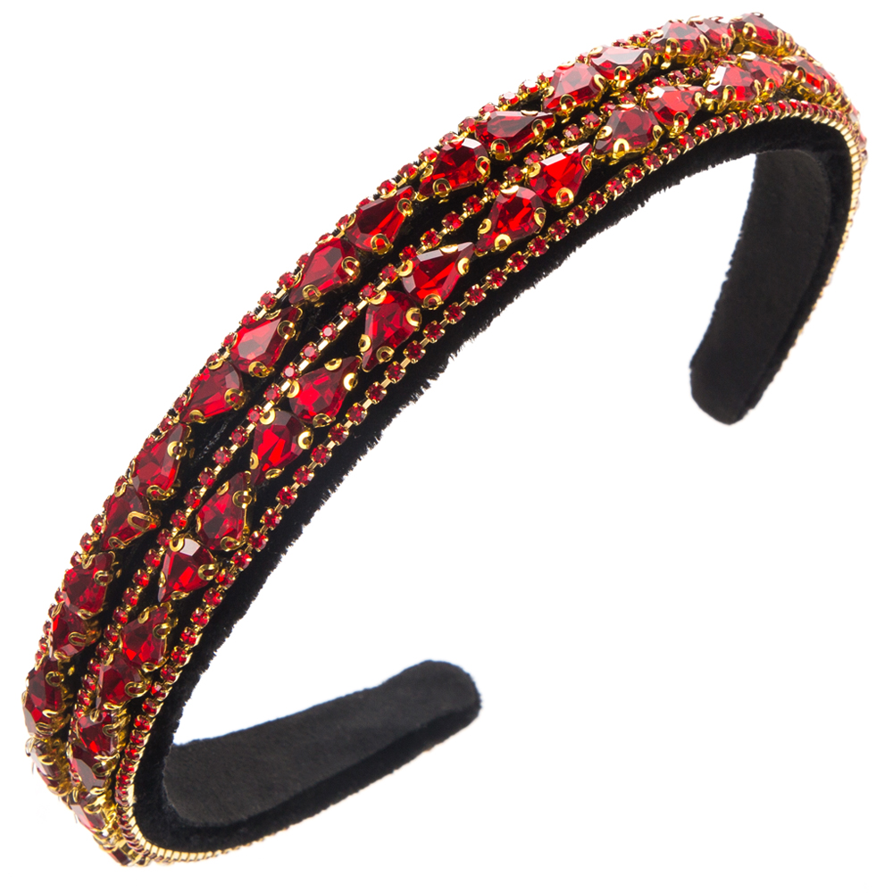 Women's Elegant Luxurious Water Droplets Alloy Cloth Inlay Rhinestones Hair Band display picture 7