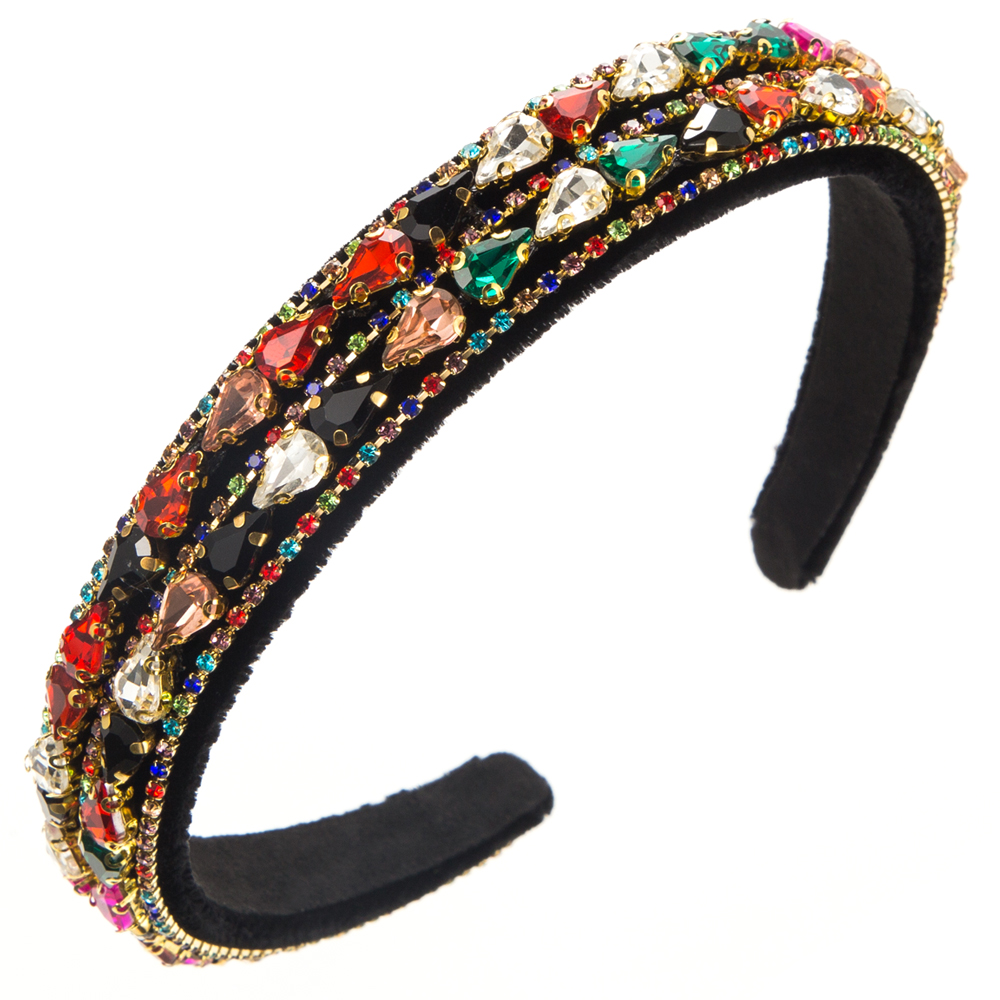Women's Elegant Luxurious Water Droplets Alloy Cloth Inlay Rhinestones Hair Band display picture 5
