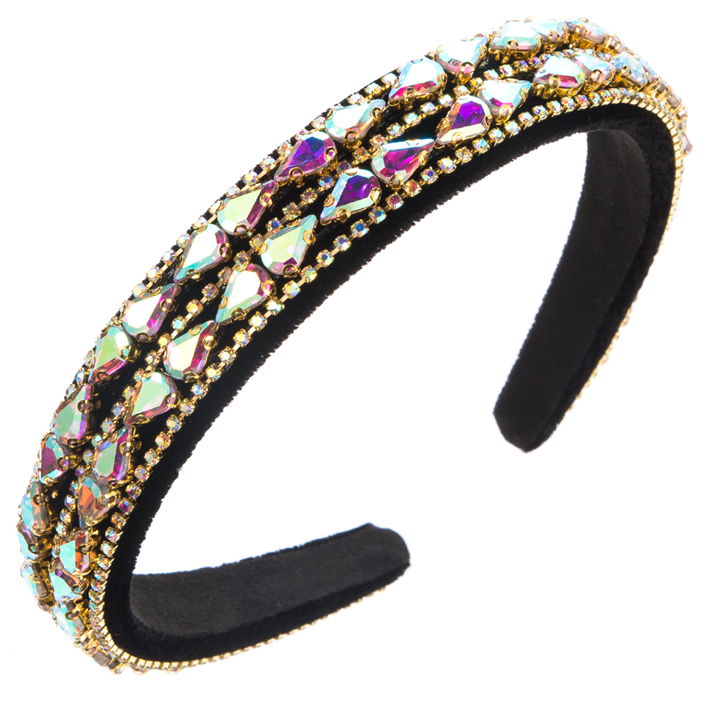 Women's Elegant Luxurious Water Droplets Alloy Cloth Inlay Rhinestones Hair Band display picture 9