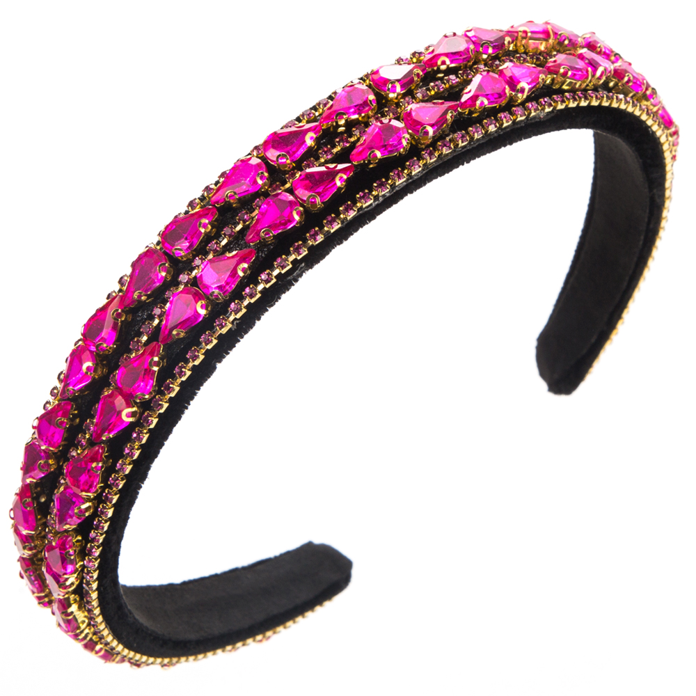 Women's Elegant Luxurious Water Droplets Alloy Cloth Inlay Rhinestones Hair Band display picture 10