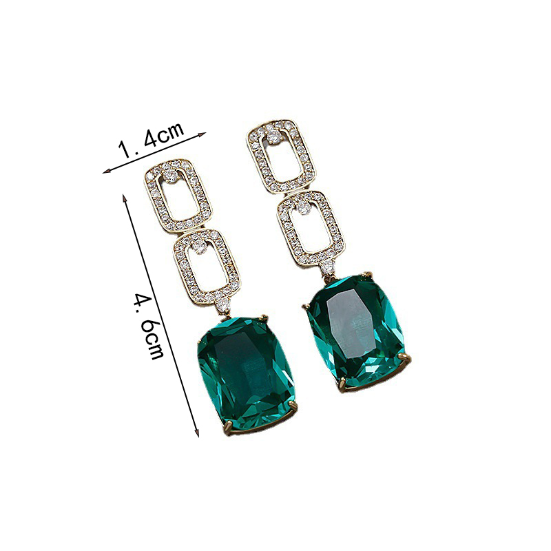 1 Pair Elegant Classic Style Geometric Plating Inlay Alloy Artificial Rhinestones Drop Earrings display picture 3