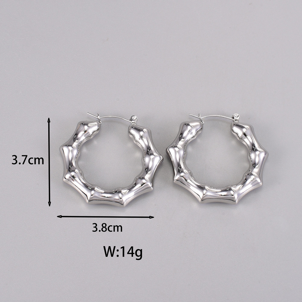 1 Pair Simple Style Classic Style C Shape Plating Titanium Steel 18k Gold Plated Silver Plated Ear Studs display picture 2
