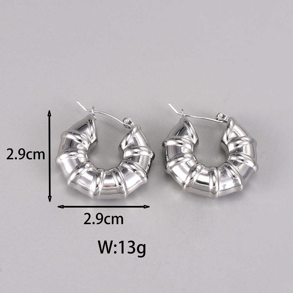 1 Pair Simple Style Classic Style C Shape Plating Titanium Steel 18k Gold Plated Silver Plated Ear Studs display picture 7
