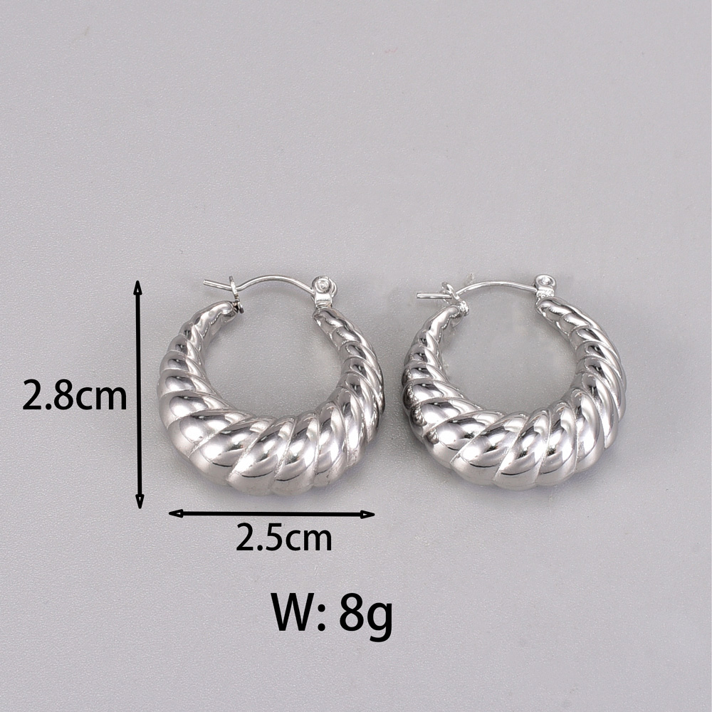 1 Pair Simple Style Classic Style C Shape Plating Titanium Steel 18k Gold Plated Silver Plated Ear Studs display picture 9