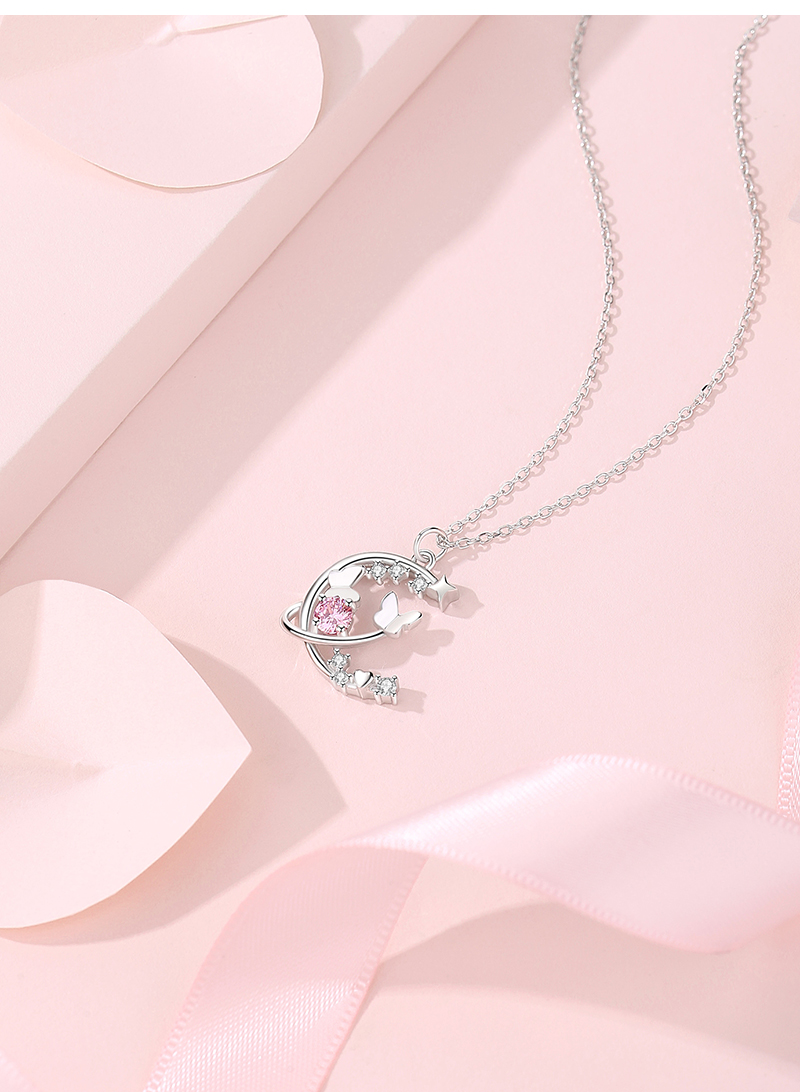 Style Ig Sucré Papillon Argent Sterling Placage Incruster Zircon Pendentif display picture 3