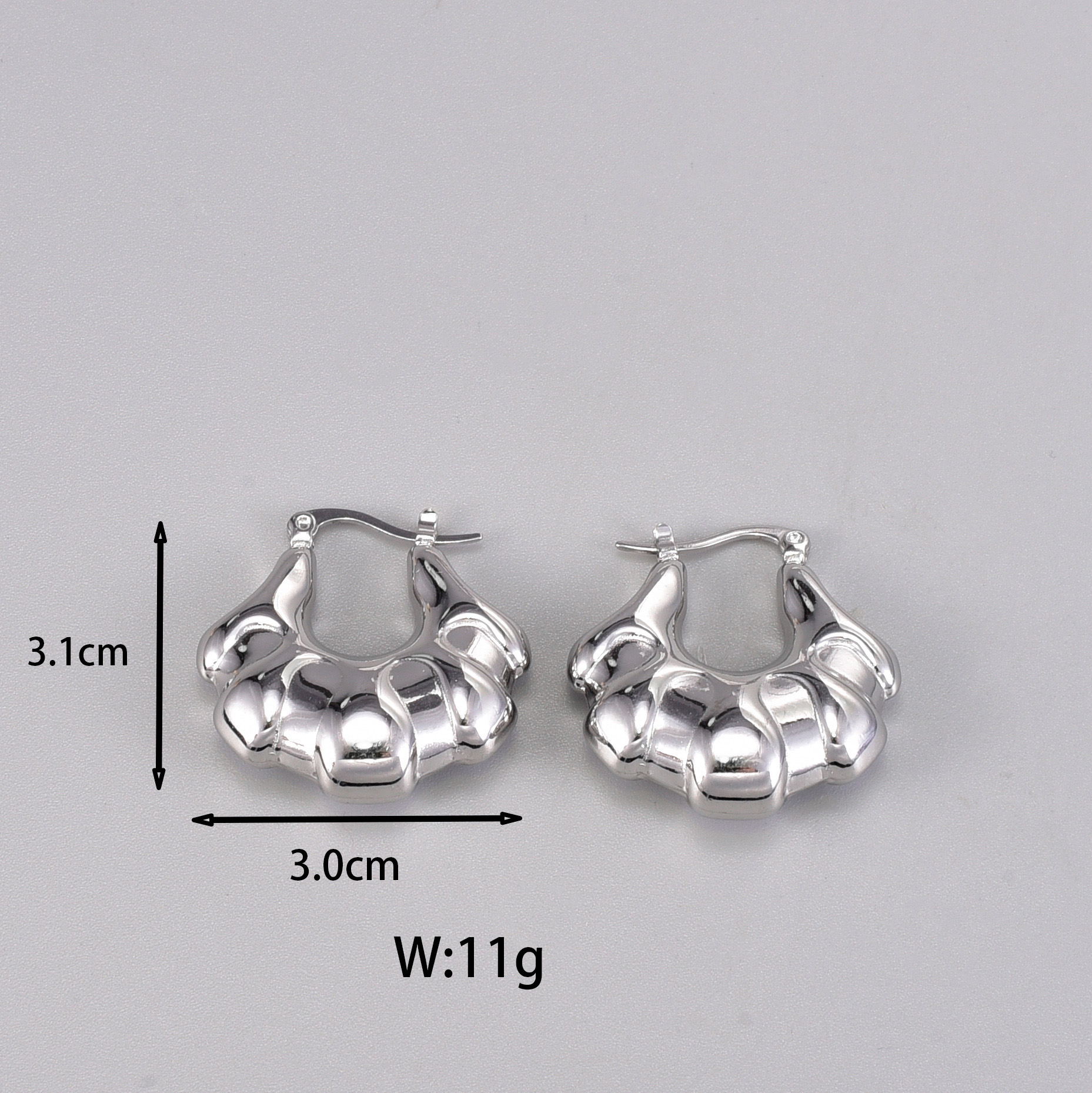1 Pair Simple Style Classic Style C Shape Plating Titanium Steel 18k Gold Plated Silver Plated Ear Studs display picture 15