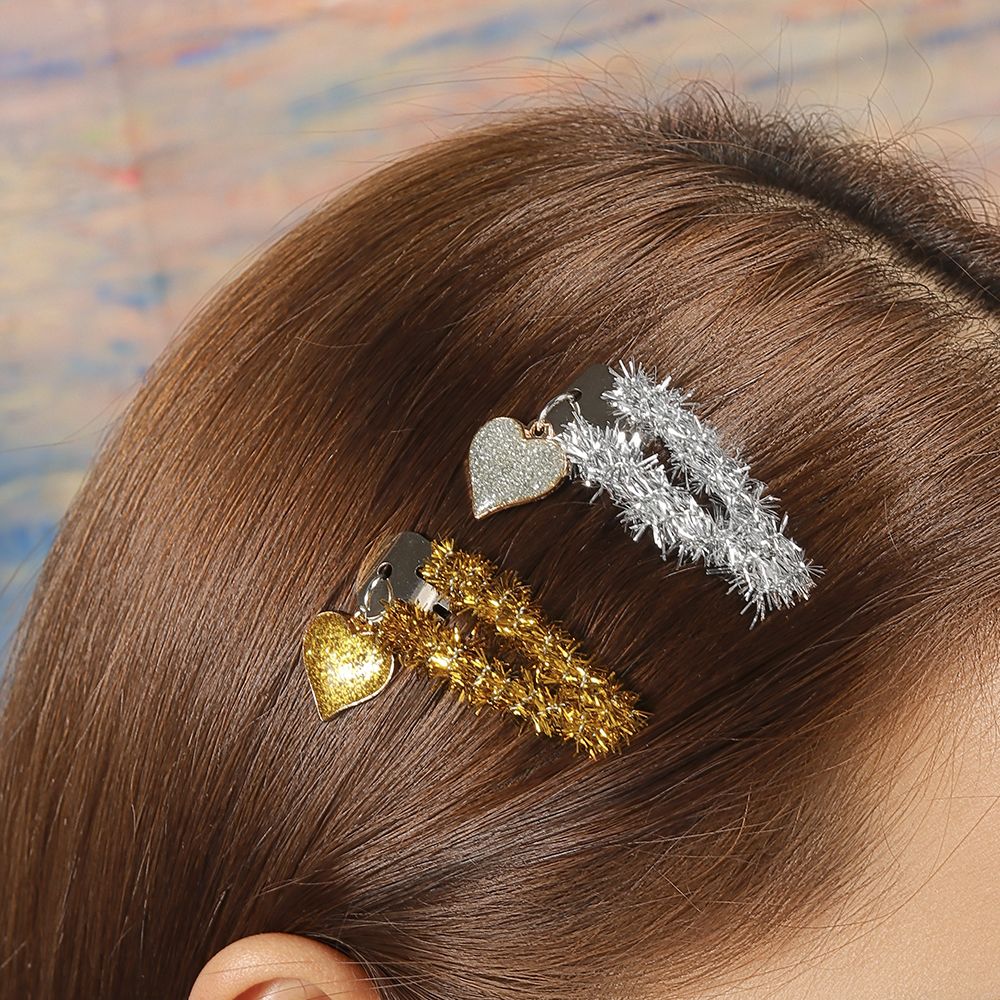 Women's Simple Style Heart Shape Alloy Plating Hair Clip display picture 2