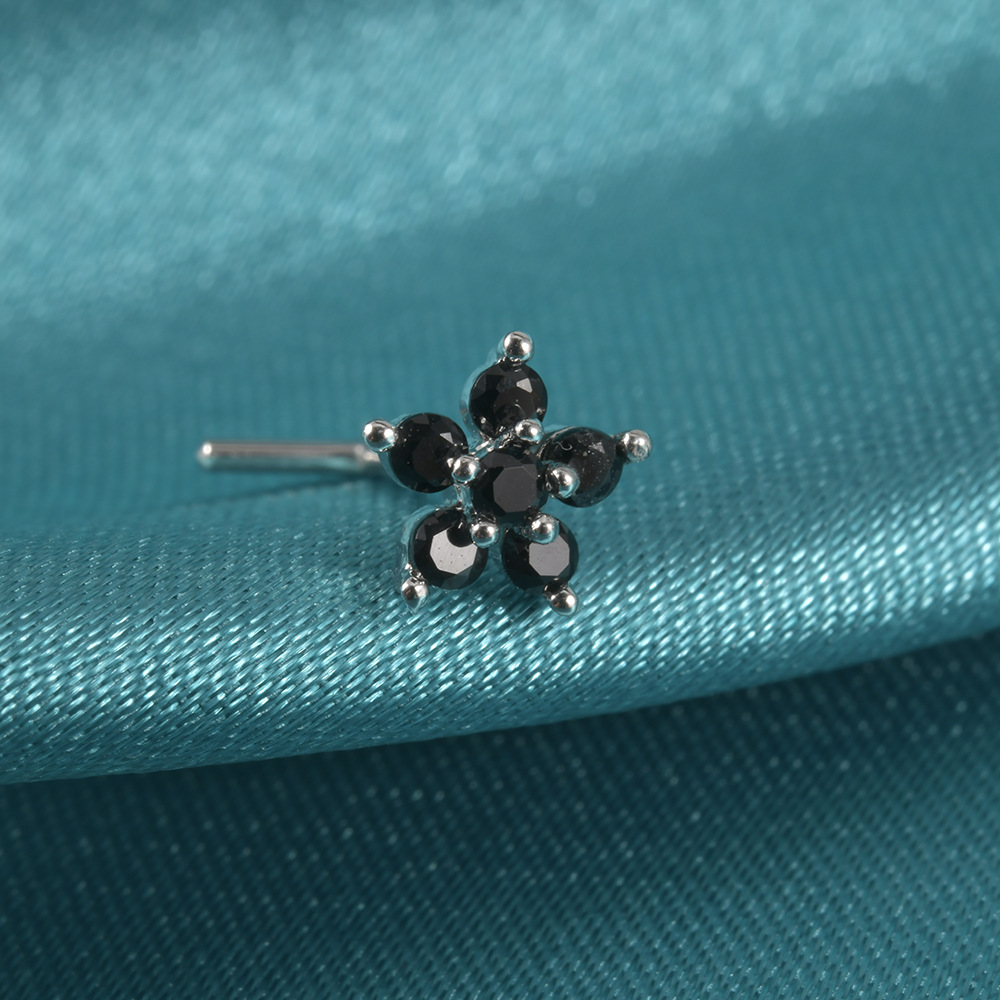 Elegant Sweet Shiny Flower Stainless Steel Turquoise Zircon Nose Studs In Bulk display picture 4