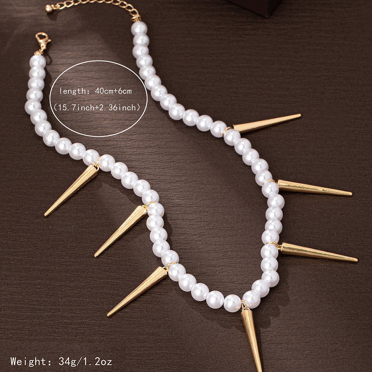 Exaggerated Punk Modern Style Pearl Plastic Zinc Alloy Beaded Women's Necklace display picture 3