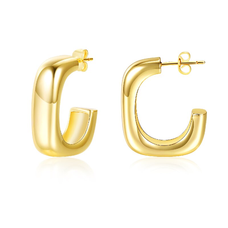 1 Pair Elegant Luxurious Square Plating Metal Copper Brass 18k Gold Plated Gold Plated Ear Studs display picture 5