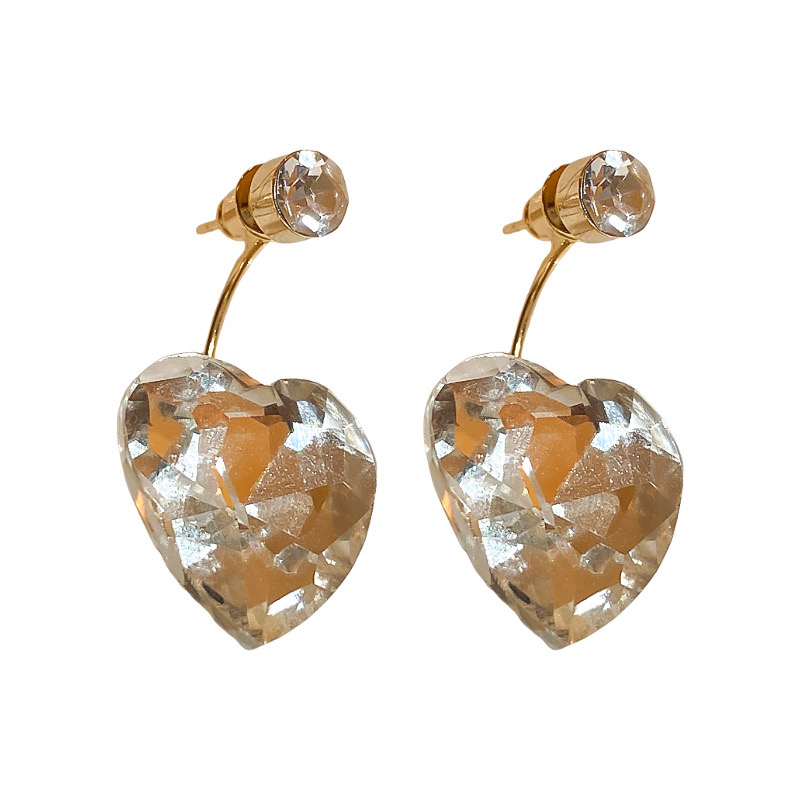 1 Pair Sweet Heart Shape Inlay Alloy Rhinestones Ear Studs display picture 6