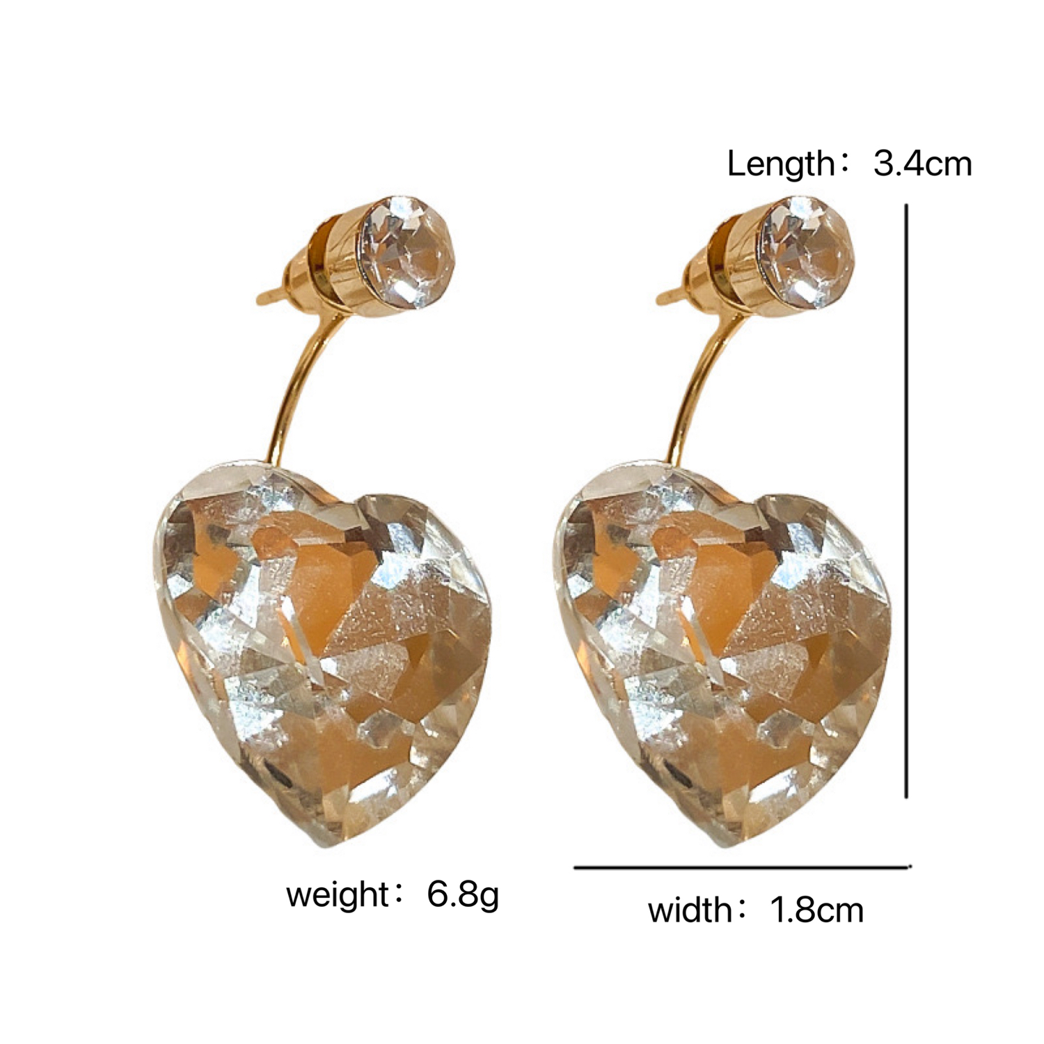 1 Pair Sweet Heart Shape Inlay Alloy Rhinestones Ear Studs display picture 8
