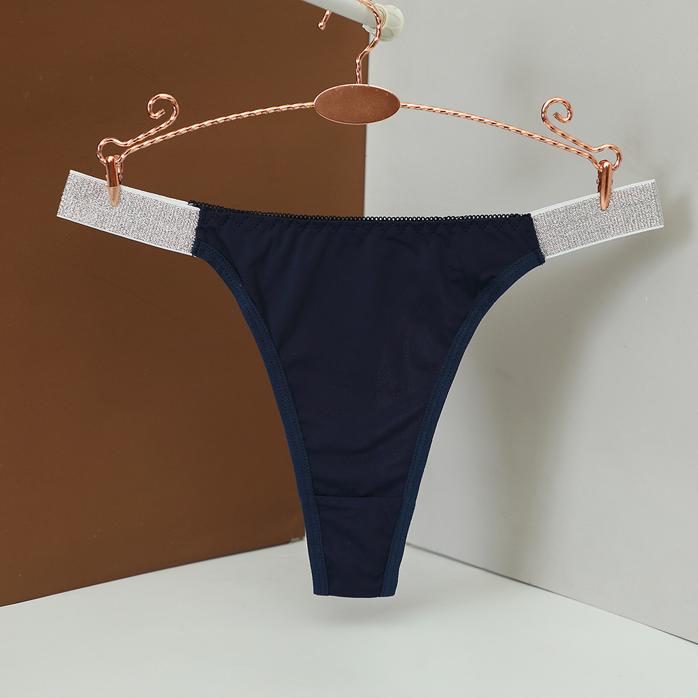 Solid Color Low Waist Thong Panties display picture 4