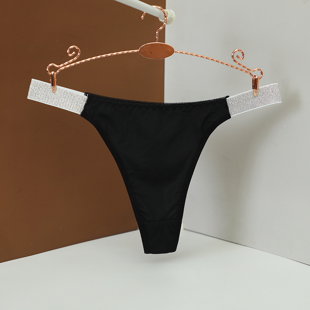 Solid Color Low Waist Thong Panties display picture 3