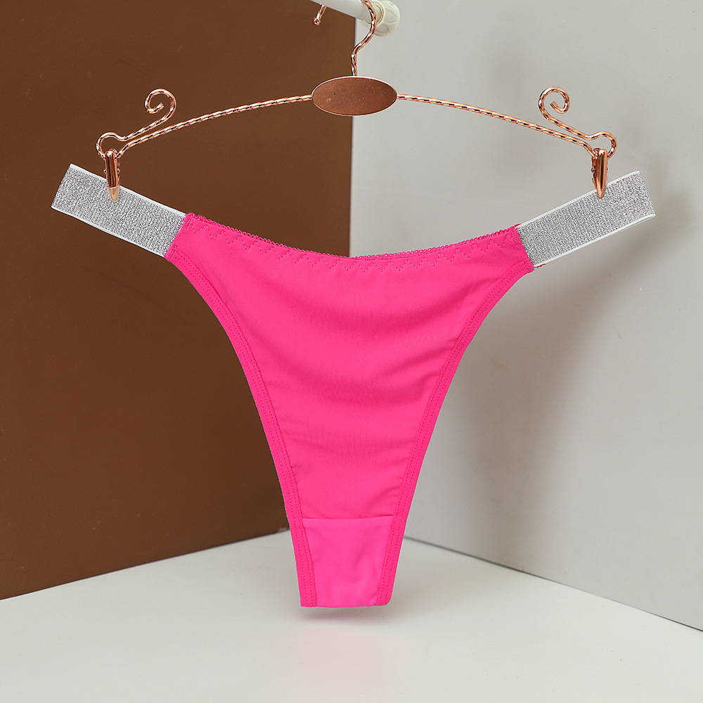 Solid Color Low Waist Thong Panties display picture 7
