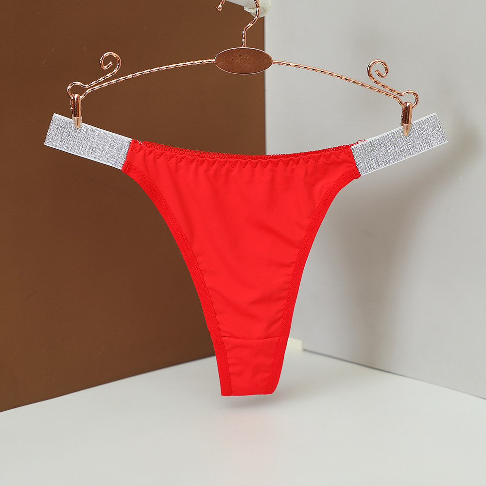 Solid Color Low Waist Thong Panties display picture 6