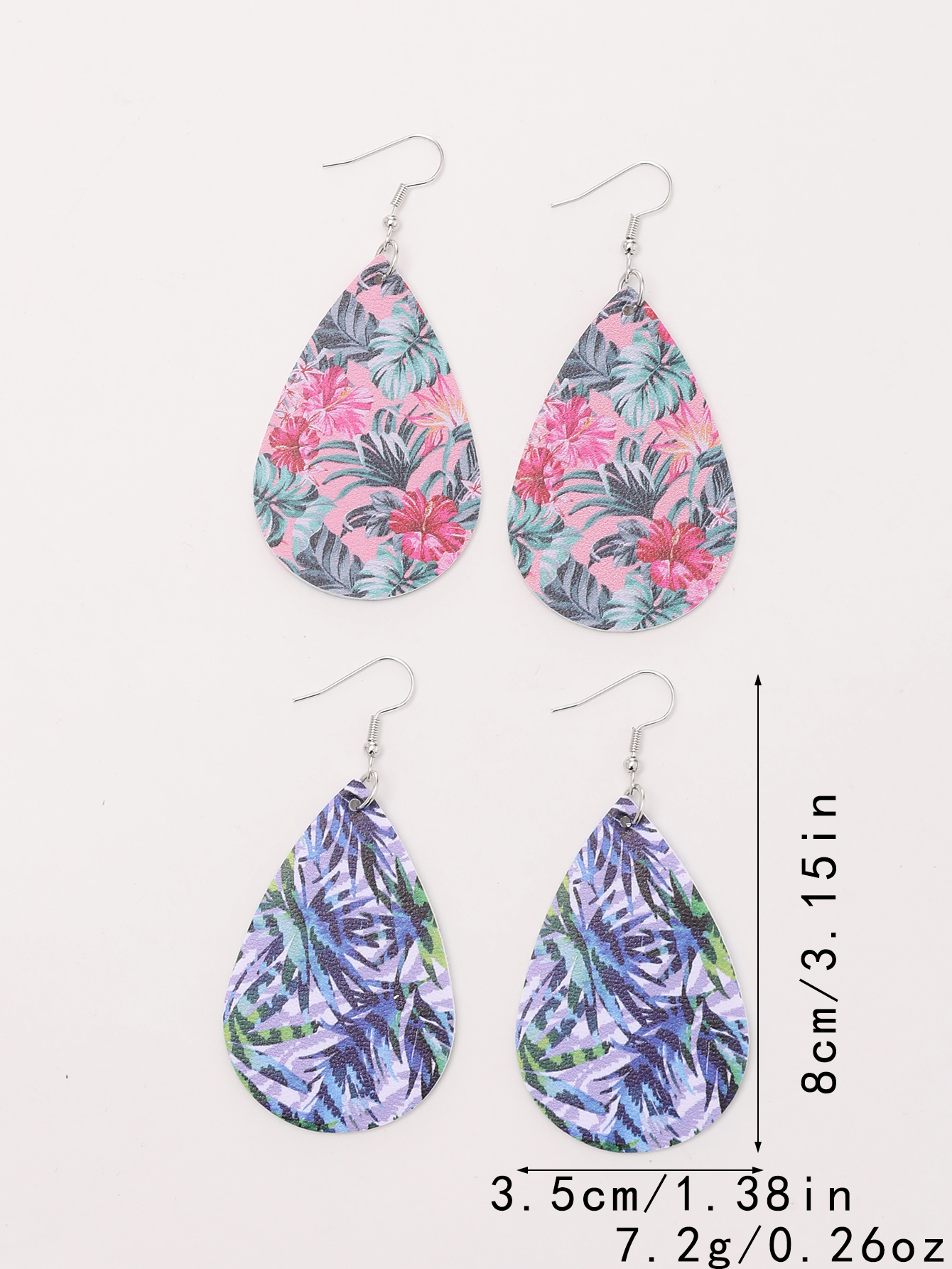 1 Set Vintage Style Simple Style Leaf Flower Leopard Pu Leather Drop Earrings display picture 2