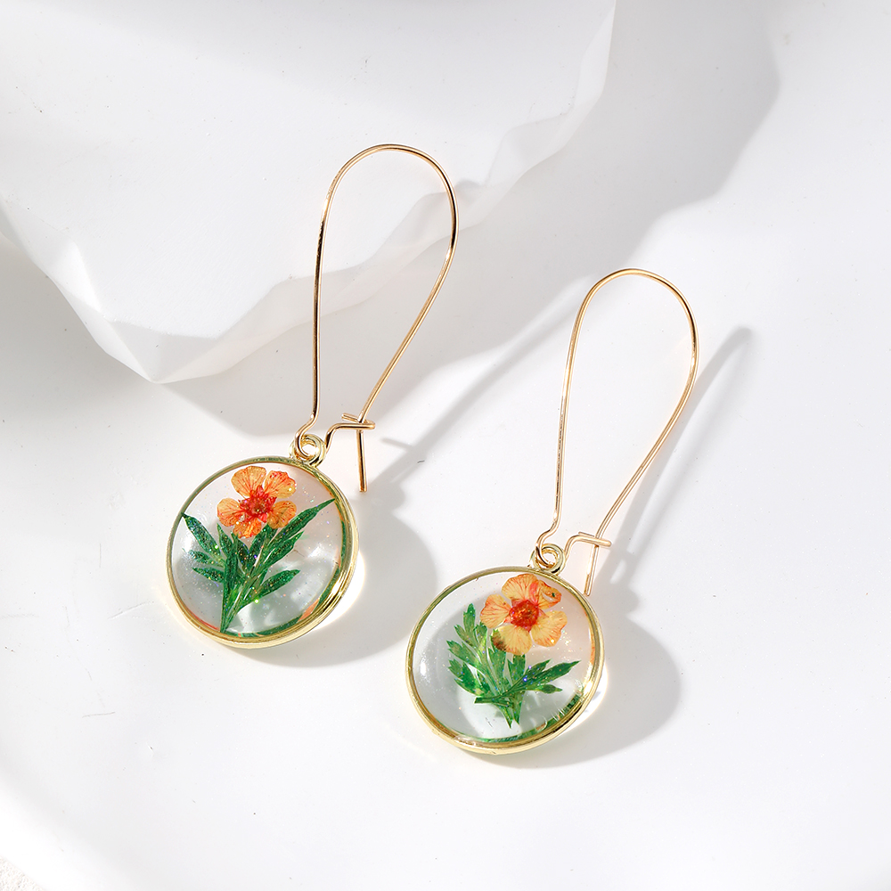 1 Pair Vacation Sweet Simple Style Flower Resin Drop Earrings display picture 6