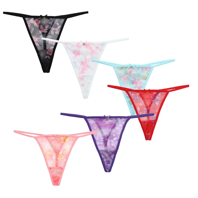 Printing Low Waist Thong Panties Sexy Lingerie display picture 1