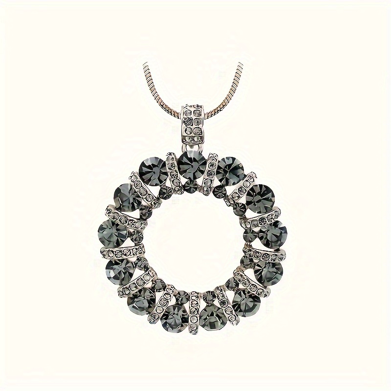 Élégant Glamour O-forme Fleur Alliage Placage Incruster Strass Femmes Collier display picture 3