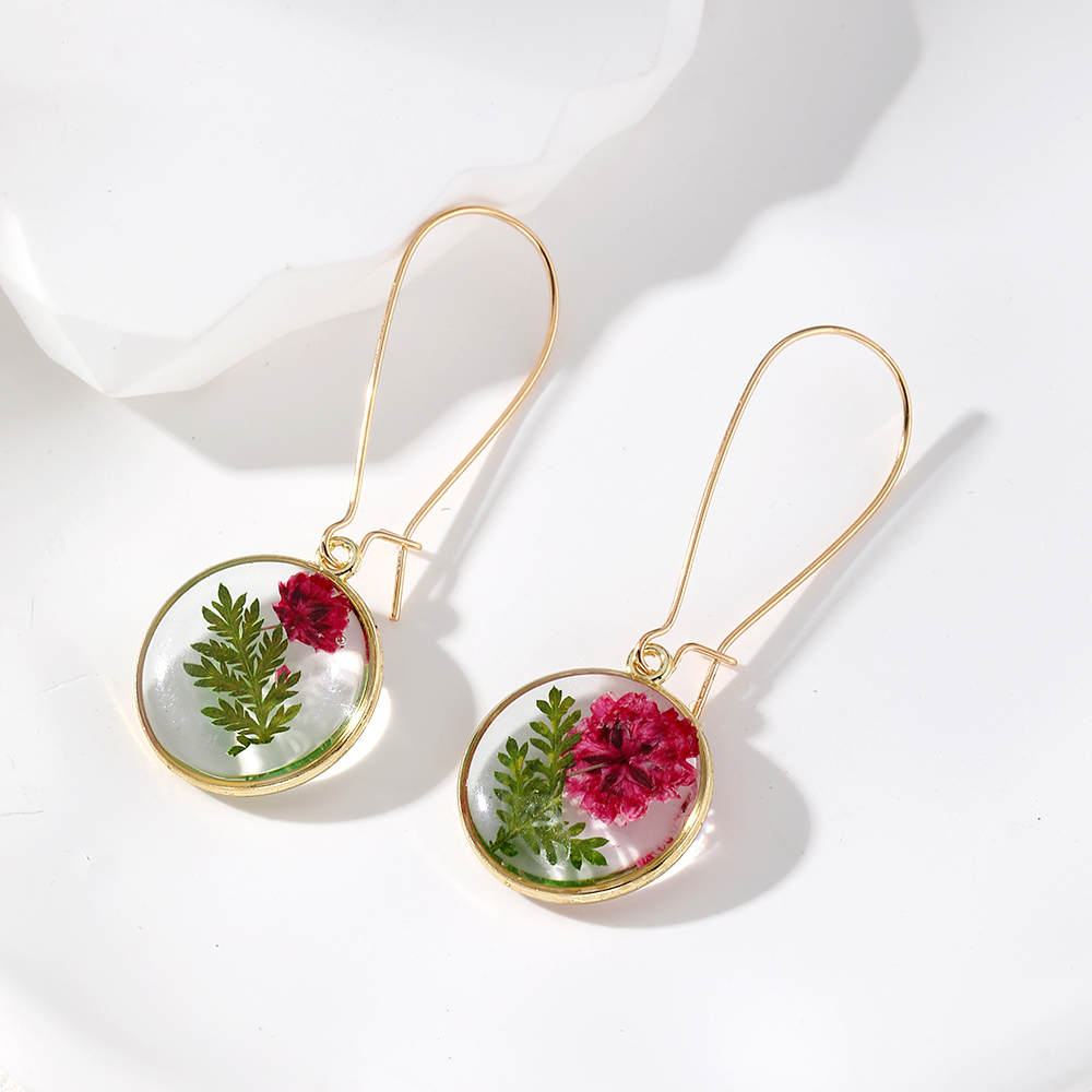 1 Pair Vacation Sweet Simple Style Flower Resin Drop Earrings display picture 3
