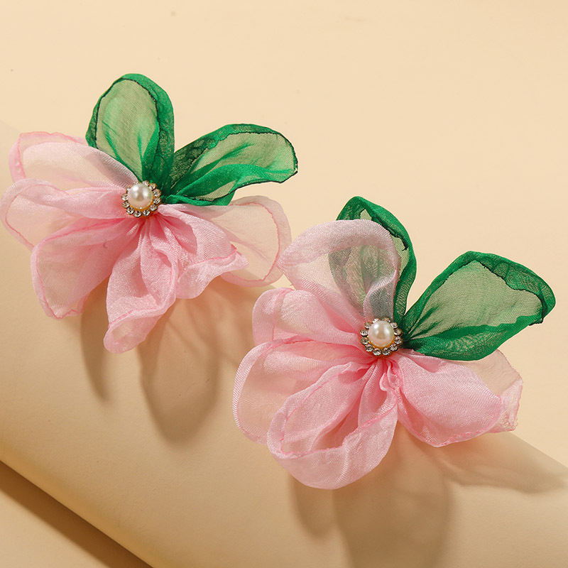 1 Par Diseño Original Flor Tela Pendientes display picture 3