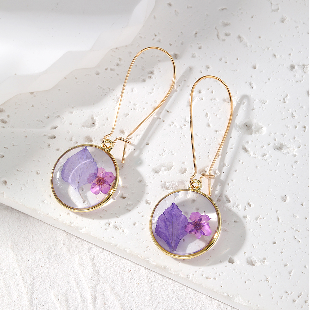 1 Pair Cute Romantic Simple Style Plant Flower Epoxy Resin Drop Earrings display picture 8