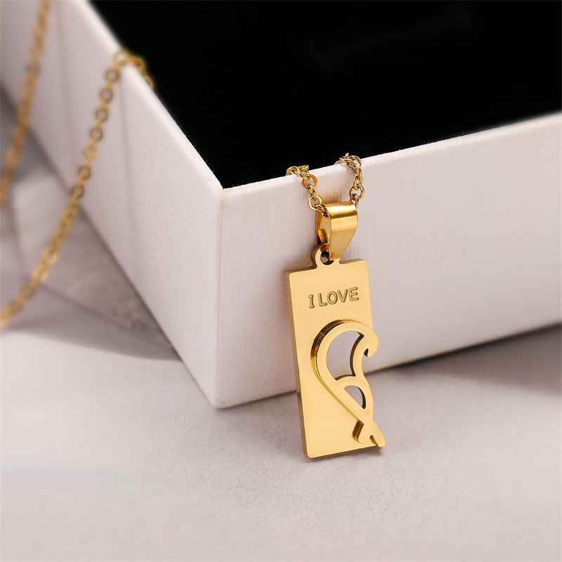 Ig Style Simple Style Love Heart Shape Lock Stainless Steel Plating Inlay Zircon Pendant Necklace display picture 7