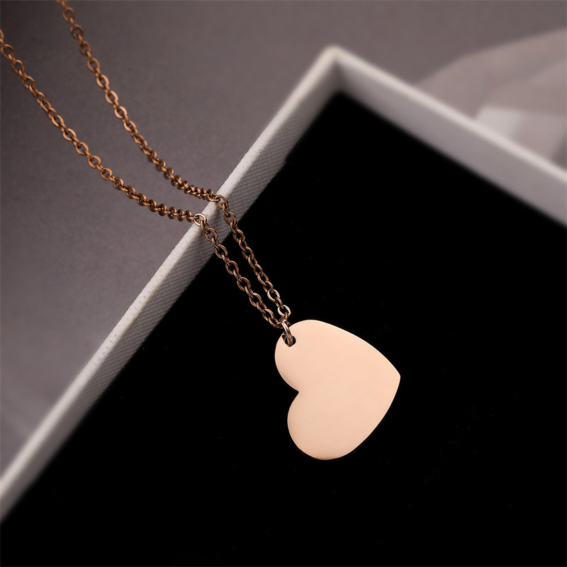 Punk Simple Style Heart Shape Stainless Steel Plating Inlay Pendant Necklace display picture 2