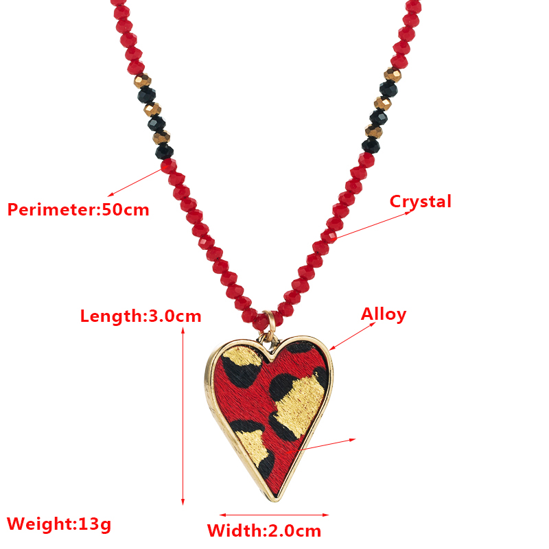 Ethnic Style Bohemian Heart Shape Artificial Crystal Alloy Beaded Leather Gold Plated Women's Pendant Necklace display picture 1
