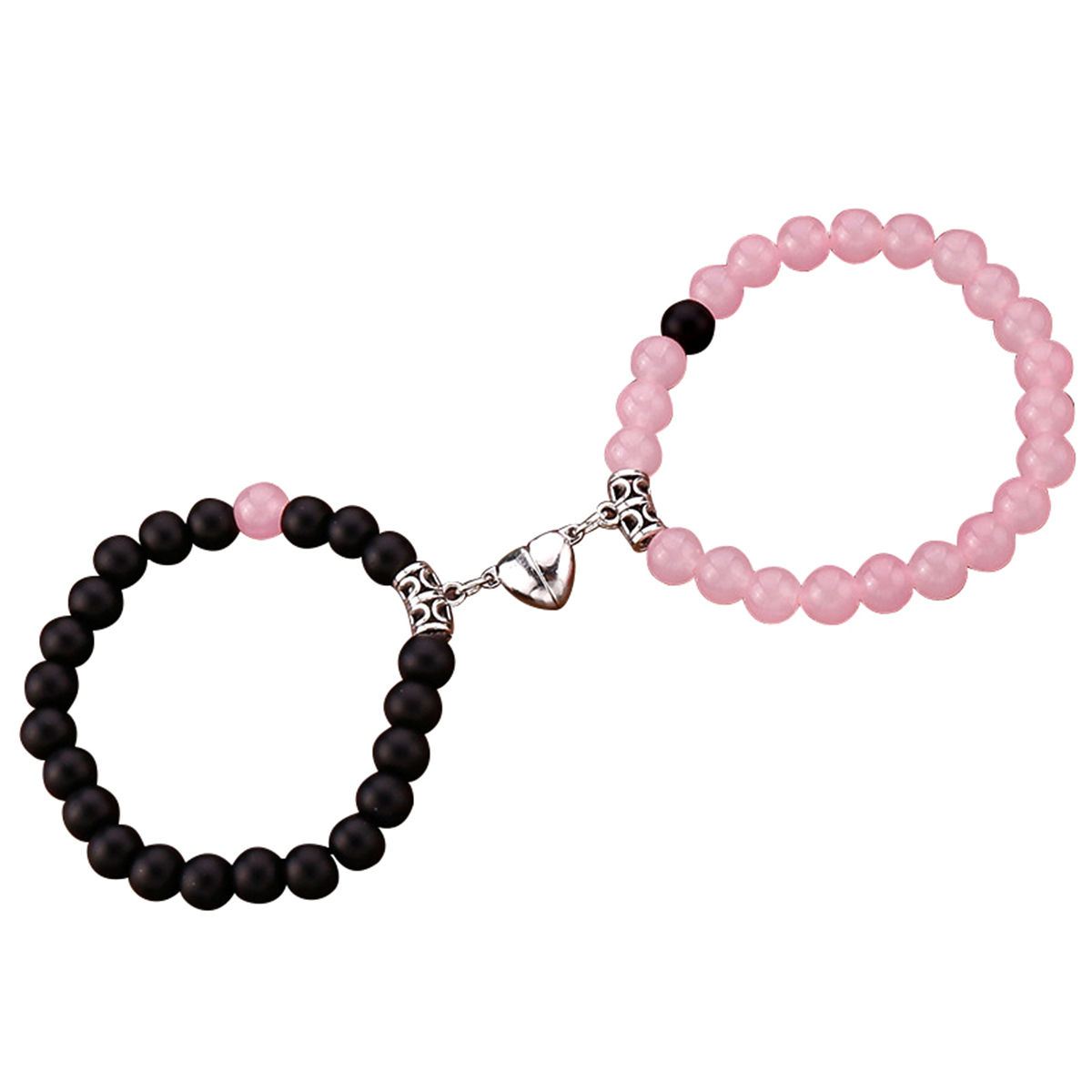 Romantic Heart Shape Alloy Natural Stone Beaded Couple Bracelets display picture 1