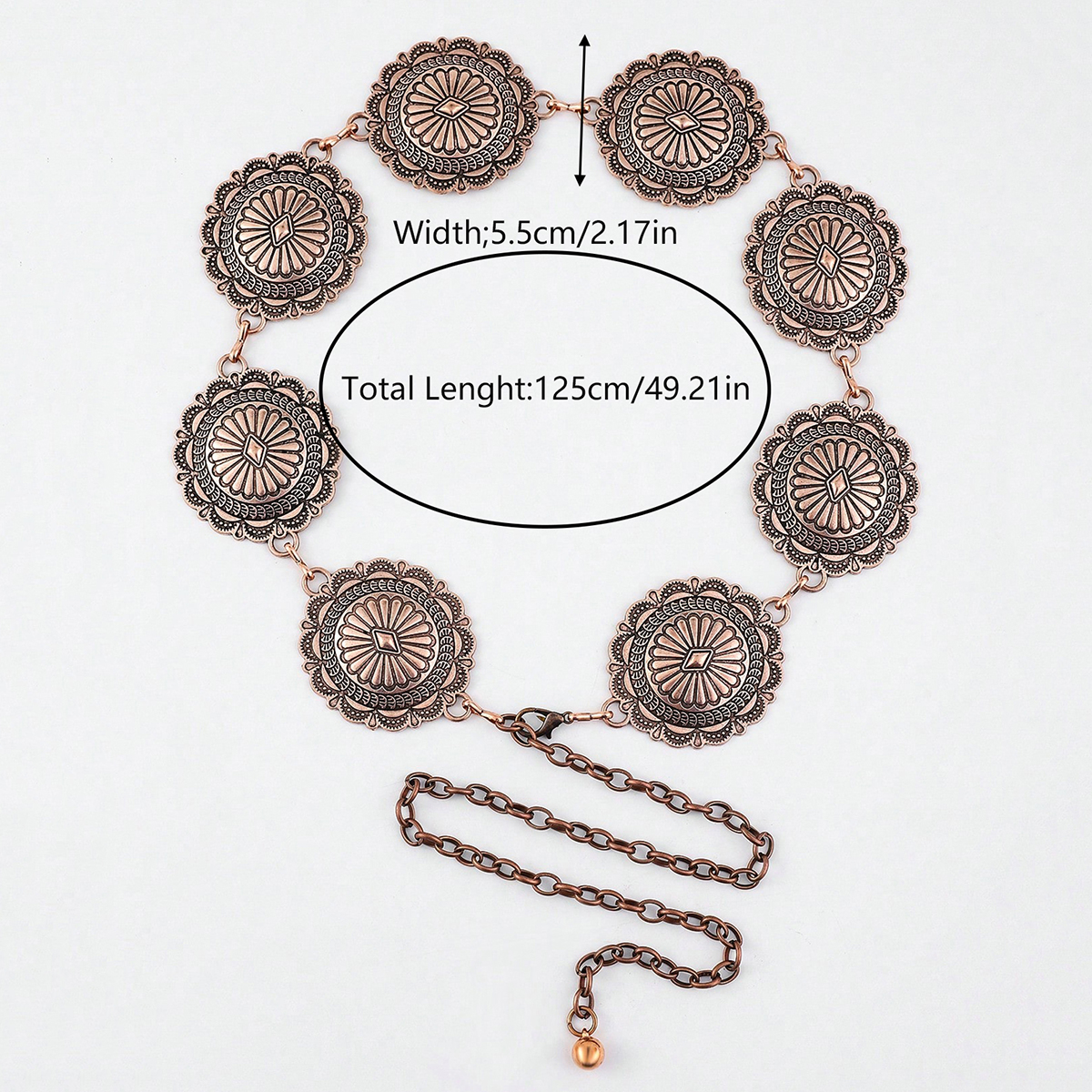 Retro Solid Color Alloy Plating Rose Gold Plated Gold Plated Silver Plated Women's Waist Chain display picture 10