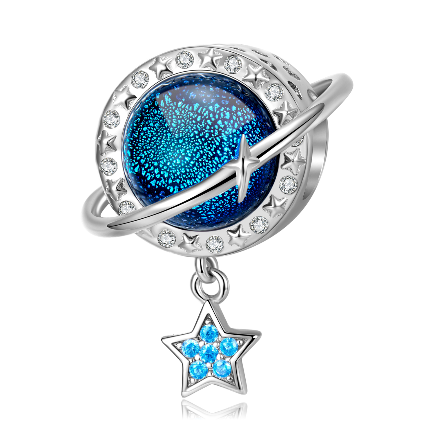 1 Piece Sterling Silver Zircon Enamel Plating Inlay Polished Pendant Beads display picture 13