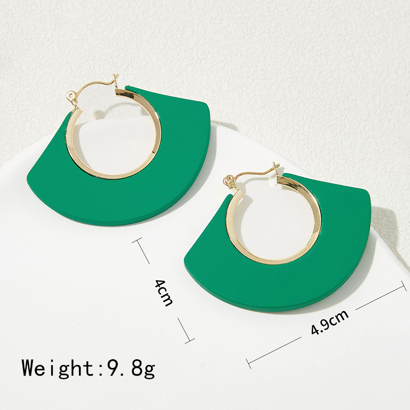 1 Pair Elegant Simple Style Sector Copper Earrings display picture 3