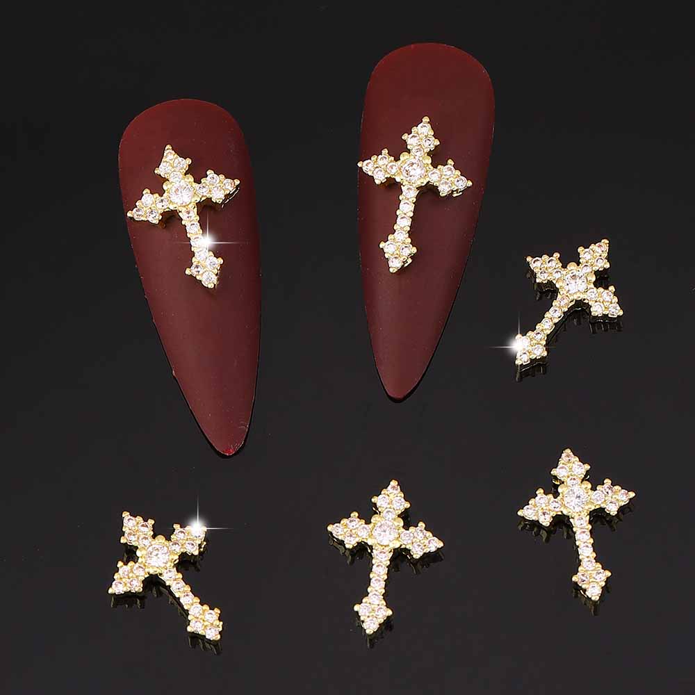 Gothic Simple Style Cross Metal Nail Decoration Accessories 6 Pieces display picture 3