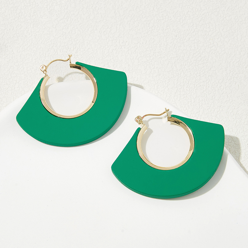 1 Pair Elegant Simple Style Sector Copper Earrings display picture 5