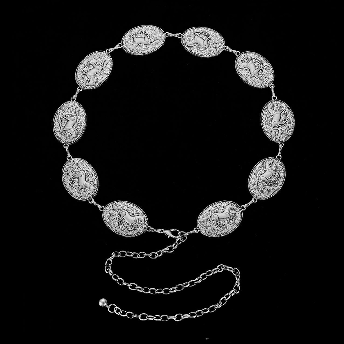 Hip-hop Retro Solid Color Alloy Plating Gold Plated Silver Plated Unisex Waist Chain display picture 1