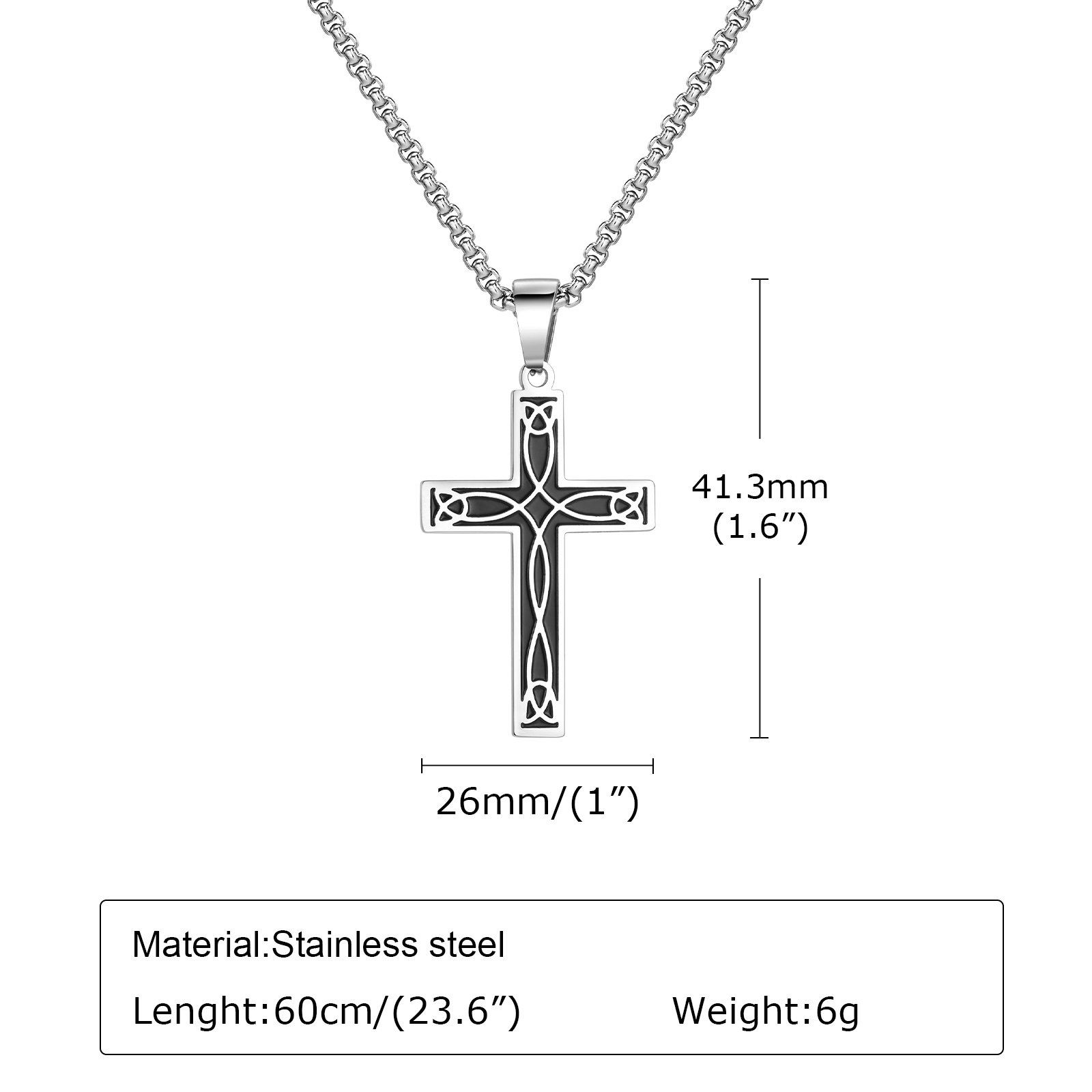 304 Stainless Steel Simple Style Stoving Varnish Cross display picture 2